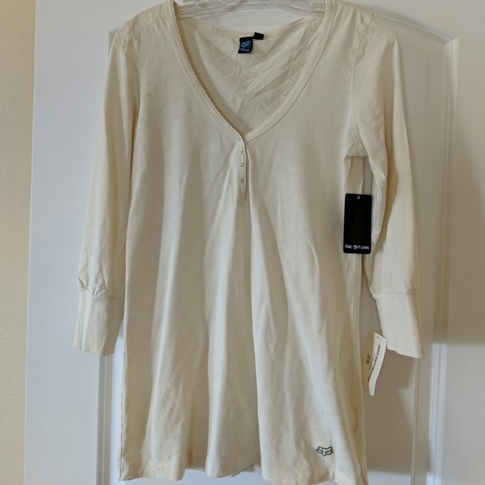 Fox Rider Co Henley 3/4 length tee